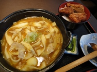 南蛮ほうとうとミニソースカツ丼のセット。.JPG