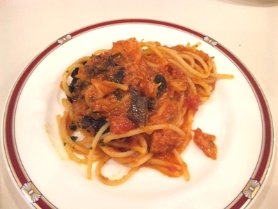 5品目。ズワイガニとトリュフのトマトクリームパスタ.JPG